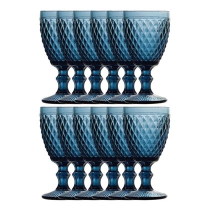 Conjunto de Taças para Água Bico de Abacaxi Azul 325ml Lyor