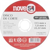 DISCO DE CORTE METAL E INOX 115 x 22,23MM - NOVE54