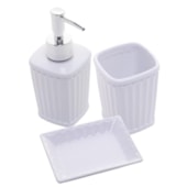 Kit para Banheiro 3 Peças de Cerâmica Antibes Branco