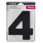 Número Residencial Adesivo 4 Acm Preto Atlas