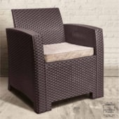 POLTRONA RATTAN MARROM QUADRADA