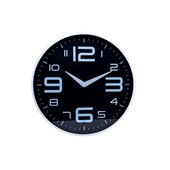 Relógio de Parede Preto e Branco em Plástico 30 cm